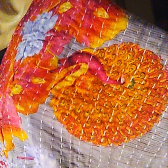 Kantha "Free Spirit" Long Kimono Reversible XL & Under Peacocks Handmade New - Picture 5 of 16